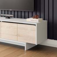 Meuble TV en bois Landy gris blanc moderne du fabricant turc Hot Seller Home Furniture pour le salon et la chambre à coucher