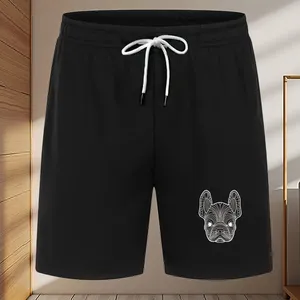 Short en maille à séchage rapide de style High Street pour hommes Short de plage décontracté à taille moyenne avec cordon de serrage tissé teint uni imprimé à la mode grande taille - Product Image 4