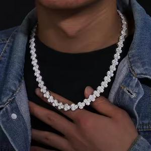 Último diamante Hip Hop cadena de eslabones cubanos joyería corte redondo laboratorio cultivado diamante cadena cubana para hombres - Product Image 3