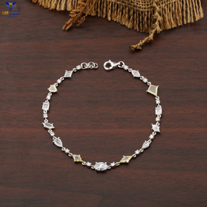 Pulsera de diamantes de corte rosa de 3,76 CT, corte redondo y ovalado, oro blanco de 18 quilates, Diamante certificado/no certificado, Joyería de diamantes Cvd/Hpht - Product Image 1