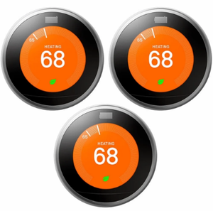 The Promo Nest Learning <b>Thermostat</b> 3rd Gen Aluminum Electric App-<b>Controlled</b> 3 Pack T3007ES - Product Image 2