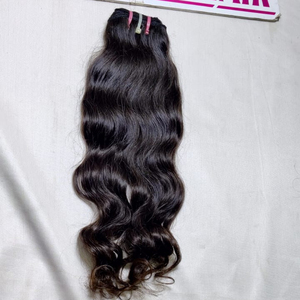 100% indien vierge Remy extension de cheveux humains de haute qualité naturel ondulé rebond Double trame naturel noir faisceaux de cheveux - Product Image 1