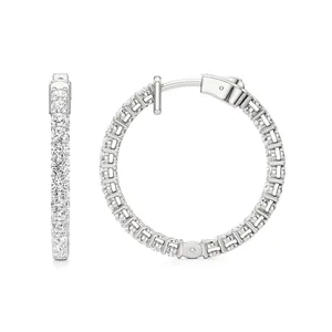 Boucles d'oreilles créoles Radiance Inside-Outside Diamond - Product Image 3