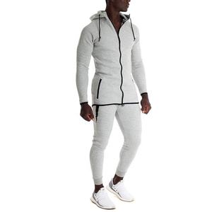 Logotipo personalizado Slim Fitted Training Jogging Wear Athletic Workout Running Hoodie Winter Pants Set Fleece Fabric ODM Supply - Product Image 2