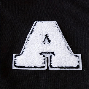 Unisex Black White Varsity <b>Jacket</b> <b>Letter</b> A Embroidered Baseball Style Casual Outerwear Autumn Wear - Product Image 6