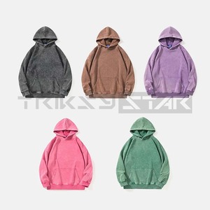 Sudadera con capucha para hombre, diseño personalizado, transpirable, de peso pesado, con cremallera, lavado ácido, 100% algodón, estampado vintage, efecto desgastado, hombros caídos - Product Image 3