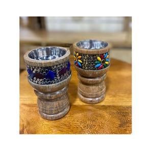 Juego de 2 quemadores de madera islámica Mabkhar, diseño maravilloso, quemador de incienso de forma redonda Bakhoor para uso en fiestas de bodas - Product Image 3
