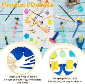 Bview Art 18 pièces couleur éponge brosse enfants peinture éponge brosse ensemble pour <span class=keywords><strong>dessin</strong></span> artisanat céramique bricolage - Product Image 3
