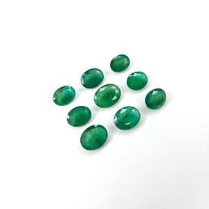 Esmeraldas naturales de Zambia calibradas en forma ovalada, piedras preciosas facetadas sueltas para la fabricación de joyas, listas para usar. - Product Image 1