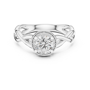 แหวนเพชรแล็บโกรว์ 0.70 กะรัต ดีไซน์ทันสมัย ประดับเพชรแบบ Pave ตัวเรือนทองคำขาว 18K ชุบโรเดียม รับรองโดย IGI เหมาะสำหรับงานหมั้น งานแต่งงาน และงานเลี้ยง - Product Image 3