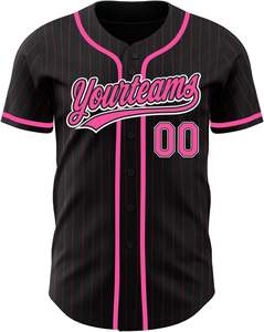 Camiseta de béisbol con botón completo, uniforme sublimado personalizado, aparejo de sarga, nombre, número de equipo, bordado, malla de secado rápido - Product Image 4