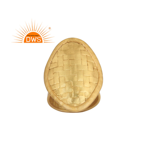 Anillo de Plata de Ley con Baño de Oro de 18K, Diseño Moderno y Elegante, Fabricante de Joyería Fina - Product Image 1