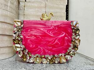 Faizacraft กระเป๋าคลัทช์ทำจากเรซินคุณภาพดีแบบดั้งเดิมลายเปลือกหอยมุก - Product Image 2