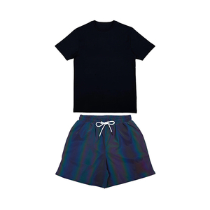 Vente en gros, ensembles courts pour hommes, tenue décontractée, couleur unie, t-shirt, Shorts, mode pour hommes - Product Image 2