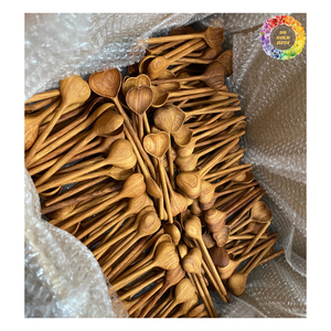 อุปกรณ์ทำอาหารไม้อะคาเซียชุดช้อนซุปช้อนทำด้วยมือแบบดั้งเดิมช้อนไม้ด้ามยาวสำหรับคนเสิร์ฟ - Product Image 5