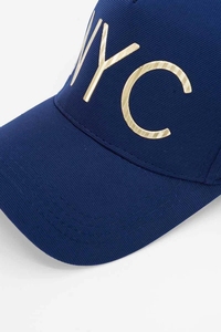 Logotipo personalizado NewYork City Unisex Bordado 3D Hebilla de metal ajustable Poliéster/Lona de algodón Azul marino Todas las estaciones Gorra unisex - Product Image 5