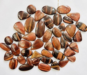 Oeil de tigre rouge naturel de haute qualité Cabochon lâche pierres précieuses forme mixte Lot de taille personnalisée pour la fabrication de bijoux en vente! - Product Image 4