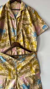 Women's Summer Short <b>Pajama</b> Set Hand Block Printed Cotton Loungewear Soft Nightwear with <b>Thermal</b> Feature Handmade for Her - Product Image 2