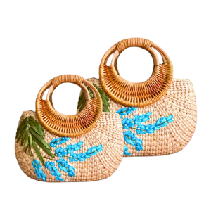 BOLSO DE MANO DE AGUA HYACINTH Premium, bolso de mujer, bolsos de mano para mujer, bolsos perfectos para playa, compras y uso informal - Product Image 1