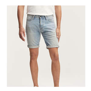 Breathable Customized Men's Denim <b>Jeans</b> Shorts <b>Elastic</b> <b>Waist</b> Casual High Quality 100% Cotton Custom Logo Printing - Product Image 1