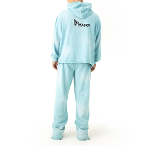 Nouveautés - Vente en gros de survêtements imprimés d'hiver |   Jogger surdimensionné brodé effet délavé 100% coton molletonné coupe classique - Product Image 2