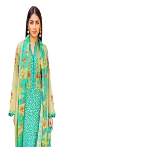 Precio al por mayor en ropa asiática con bordado pesado de marca Trajes de césped Ropa India pakistaní informal y elegante - Product Image 1
