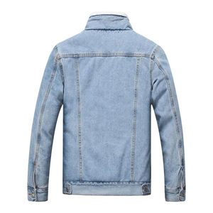 Veste en jean élégante pour hommes nouveauté hiver chaud poche déchirée grande taille bouton avant veste en jean à la mode et durable - Product Image 2