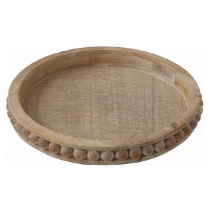 Plateau de service de forme carrée au design exclusif et moderne en bois avec poignées en métal accessoires de cuisine nouveauté - Product Image 5