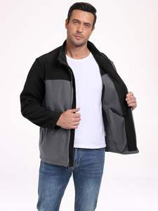 Veste coupe-vent en cuir véritable pour homme, style streetwear d'hiver, OEM personnalisé, décontractée, séchage rapide, doublure en coton, poches zippées - Product Image 6