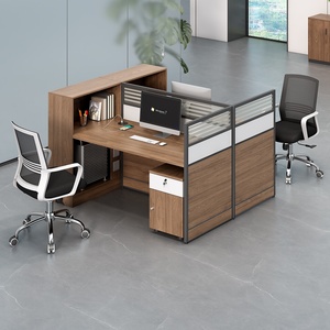 Modern Commercial Extendable Panel Cubicle Partition Desk Wood <b>Table</b> <b>Office</b> Workstation - Product Image 2