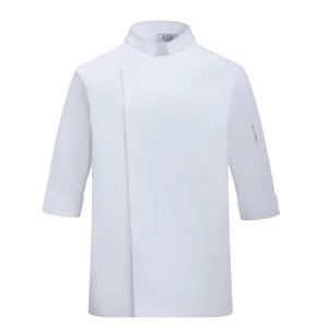 Comprar al por mayor cuarto de manga Stand Collar Restaurante bar Chef Chaqueta Abrigo Top Side Closer - Product Image 6