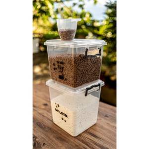 <b>Cat</b> and Dog Dry <b>Food</b> Storage <b>Container</b> Set Plastic Litter Box - Product Image 4