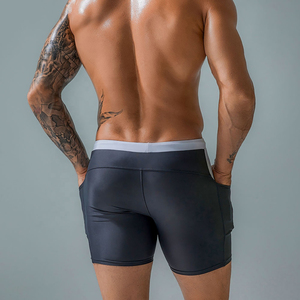 Customized <b>Compression</b> Biker <b>Shorts</b> for <b>Men</b> Solid Pattern Worsted Fabric Workout Gym Wear - Product Image 6