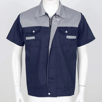 Camisas de trabajo para hombre de servicio pesado Uniforme de manga corta con bordado de logotipo personalizable y ajuste Premium