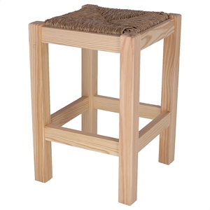 WELL HOME Panca da Giardino in Legno Rustico, Finitura Non Verniciata, Design Quadrato Basso 32.5x32.5x48.5 cm - Product Image 4