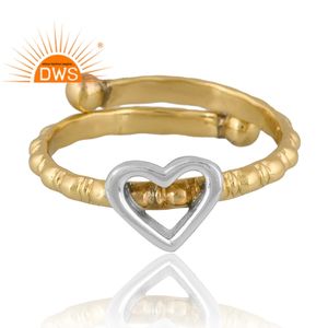 แหวนหัวใจชุบทอง18K ทำจากทองเหลืองออกแบบให้เป็นของขวัญสำหรับผู้หญิงผู้จัดจำหน่ายเครื่องประดับออกแบบได้ตามที่ต้องการ - Product Image 3