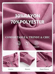 Cropped Long Sleeve <b>Hoodies</b> <b>for</b> Women's Autumn/Winter Jackets-Comfortable Waterproof Raw Printed Sweatshirts with Detachable Hat - Product Image 2