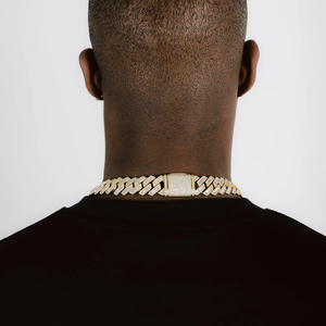 Cadena Cubana Miami de Plata 925 Chapada en Oro con Diamantes Moissanite VVS de 19 mm, Estilo Baguette, para Uso Diario de Raperos - Product Image 6