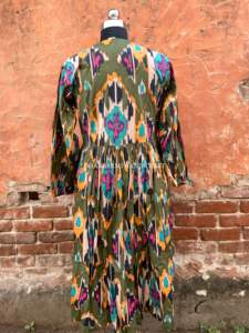 Ropa de Festival envolvente Bohemia para mujer, Vestido largo de verano con estampado geométrico, Top de algodón suave hecho a mano, Túnica de encaje Natural para fiestas - Product Image 2