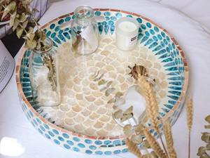 Plateau incrusté de nacre Plateau de service en bois Plateau de table basse Vente en gros - Product Image 2