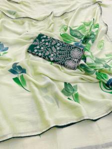 Saree de algodón puro de diseño indio, venta al por mayor, bloque de mano impreso para fiestas de verano, ropa paquistaní - Product Image 2