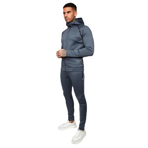 Survêtement d'hiver décontracté pour homme 2025, rayé, respirant, à séchage rapide, en polaire, taille XXL, coupe classique, 100% polyester, vêtements de sport pour jogging - Product Image 1