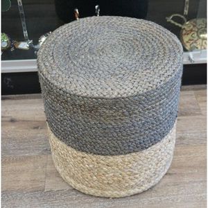 Pouf en jute tressé à la main | Repose-pieds et pouf naturels - Product Image 1