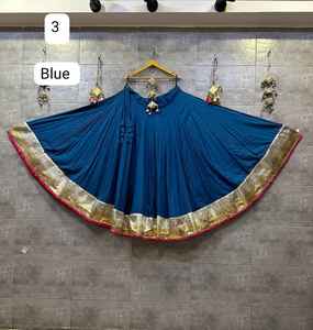 Lehenga Choli Étnico para Mujer, Diseño Tradicional Azul de Algodón, con Relieve, Listo para Usar, en Stock, Mejor Precio al por Mayor - Product Image 1