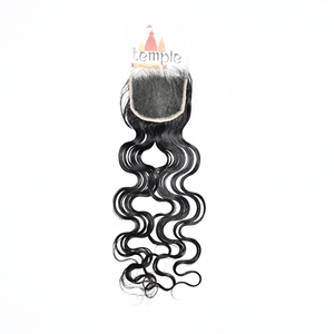 Extensiones de Cabello Humano Ondulado para Mujer, Color Negro Natural, Cierre de Encaje HD 4x4, Calidad India, Cutícula Alineada, Sin Procesar - Product Image 4