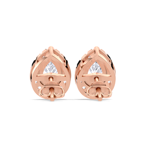 ต่างหูเพชรทรงลูกแพร์ 1.24 กะรัต ประดับด้วยเพชรแบบ Halo ในทองคำขาว 14K สีเหลือง ขาว และโรสโกลด์ พร้อมตัวล็อคแบบเกลียว เครื่องประดับคุณภาพสูง - Product Image 2