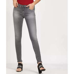 Jeans Skinny da Donna Tommy Hilfiger Taglie Forti a Vita Media, Traspiranti, in Denim Grigio Scuro, Modello Pencil, Taglia Small Petite - Product Image 1