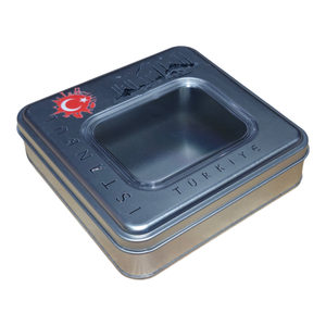 Caja de Regalo Cuadrada Personalizada de 198x198x45 mm, Caja de Hojalata de Grado Alimenticio con Ventana - Product Image 4
