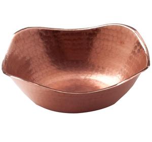 Hermosa tazón de servir de metal color oro rosa con diseño de aspecto antiguo, adecuada para decoración tradicional o cenas festivas indias. - Product Image 1