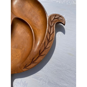 Plateau de fruits et de nourriture en bois pur pour décoration de mariage Plateau à 4 cloisons pour la maison et les ustensiles de cuisine - Product Image 2